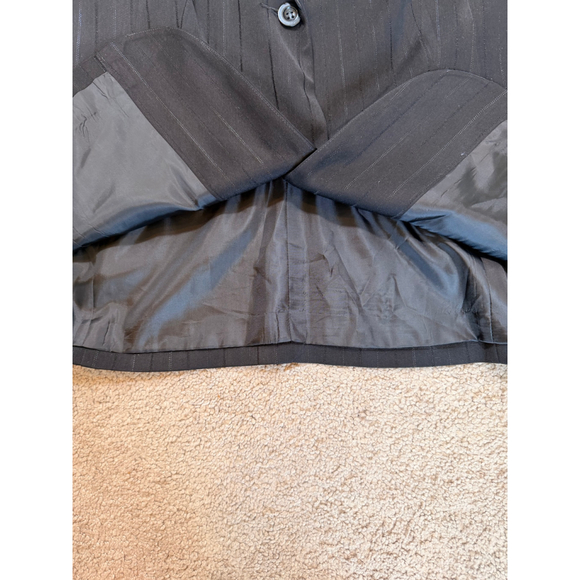 Women's Attention Black Pinstripe Pantsuit 2 Modern Professional Office Business - Picture 14 of 16